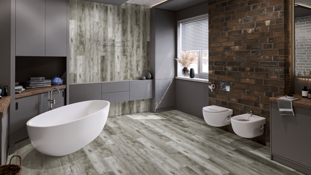 LVT-плитка Damy Floor TCM369-28-LVT Дуб Рустикальный Cерый