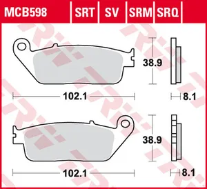 Колодки тормозные дисковые TRW MCB598