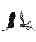 Кожаные босоножки на каблуке Alohas - черный(S00284)