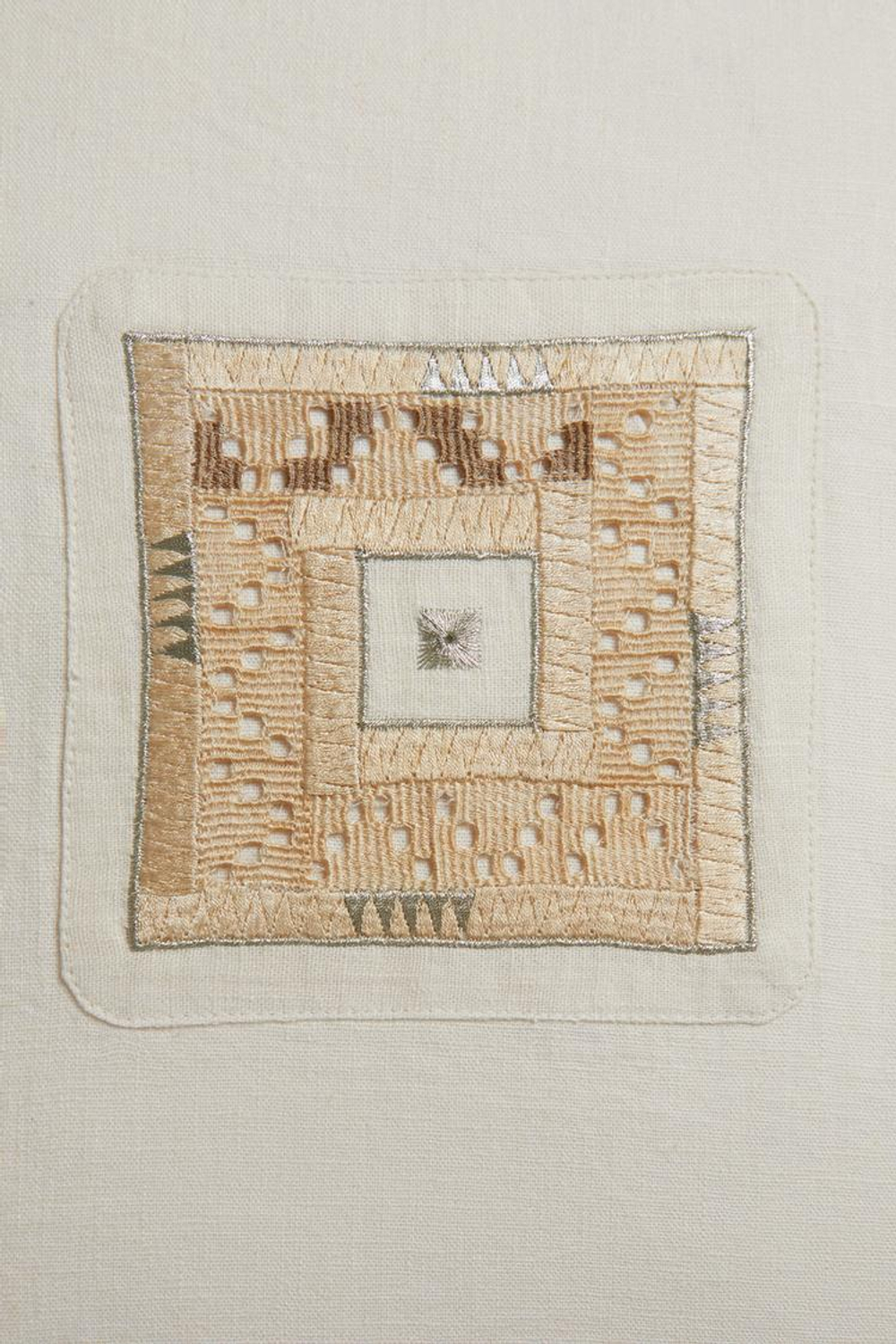 ZARA HOME ЧЕХОЛ ДЛЯ ДЕКОРАТИВНОЙ ПОДУШКИ С ВЫШИВКОЙ И КИСТОЧКАМИ, СВЕТЛО-БЕЖЕВЫЙ