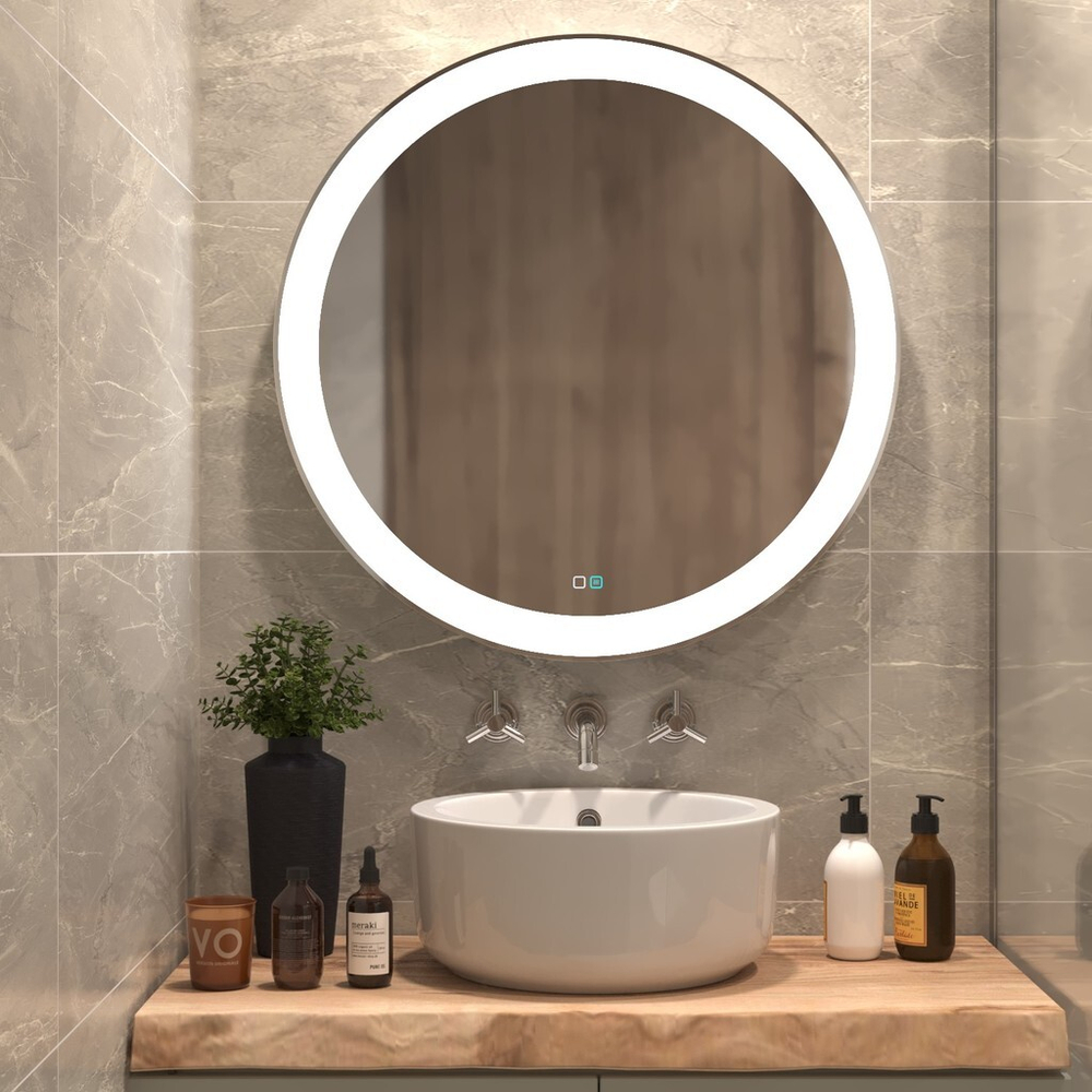 Зеркало MIXLINE "Перла-2" D770 сенсорный выключатель, светодиодная подсветка + подогрев