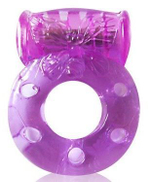 Фиолетовое эрекционное виброкольцо с бабочкой