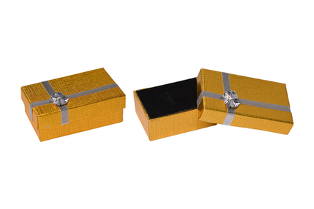 Коробочка с бантиком под гарнитур (картон, золото)