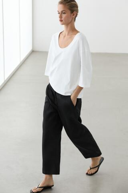 Massimo Dutti Зауженные брюки капри, черный