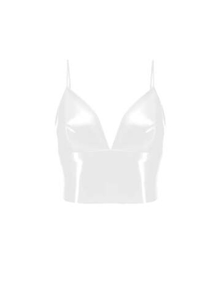 Укороченный топ-бюстье из лаке