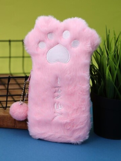 Пенал плюшевый "Pink paw", pink (20*12,5 см)