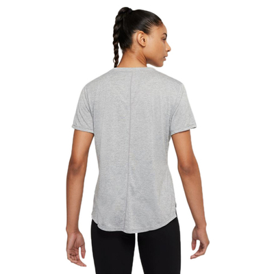 Женская футболка теннисная Nike Dri-FIT One SS Standard Fit Top W - particle grey/htr/black