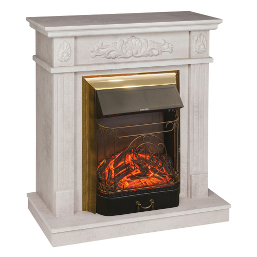 Каминокомплект Real Flame Adelaida WT с очагом Majestic Lux Brass