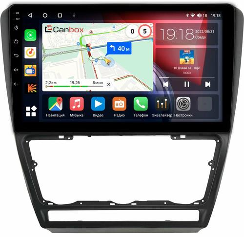 Магнитола для Skoda Octavia A5 2004-2013 (рамка черная матовая) - Canbox 10-1217 Qled, Android 10, Быстрая, SIM-слот