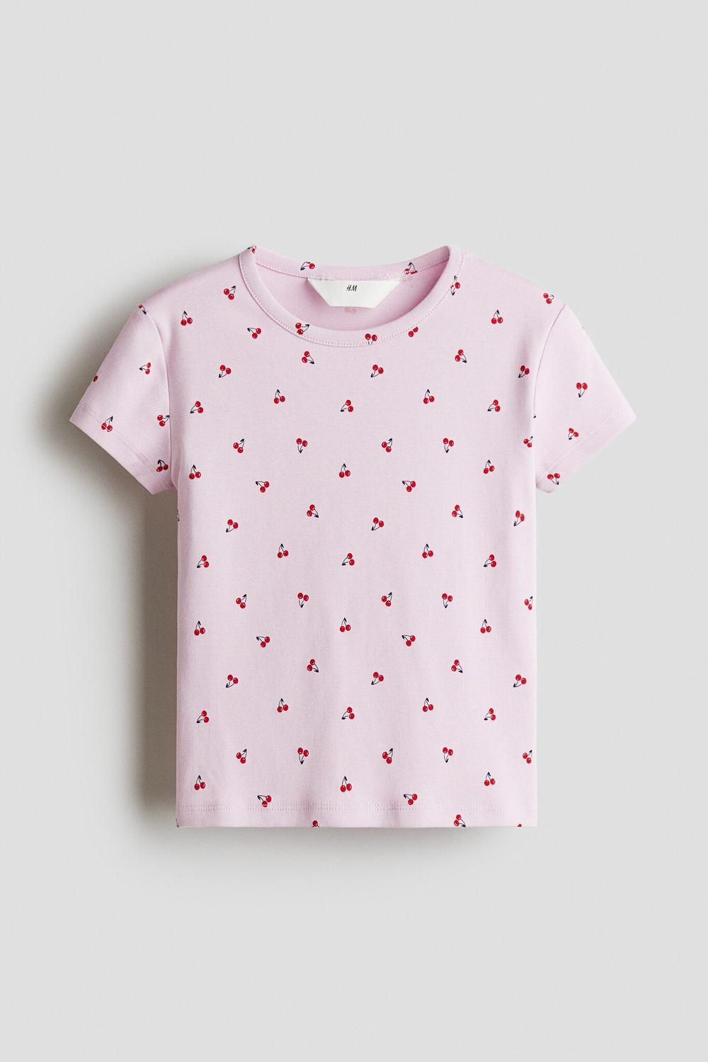 H&M Футболка из хлопка с принтом, розовый