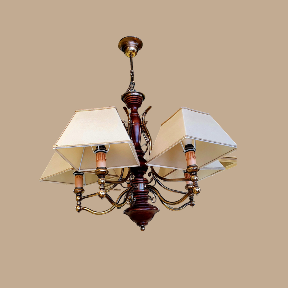 Люстра с прямоугольными абажурами 60 см