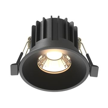 Встраиваемый светильник 12W 3000K 60° DL058-12W3K-B черный Round Downlight Мaytoni