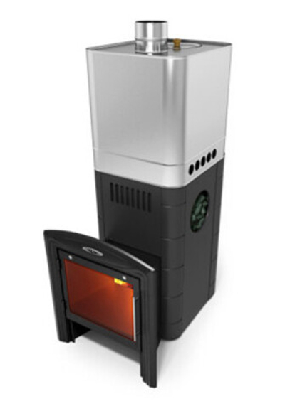 Печь банная Бирюса 2013 Carbon Витра ЗК антрацит