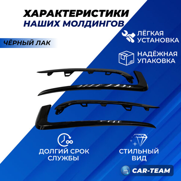 Накладки на икс-молдинги черный лак на Лада Гранта FL