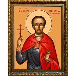 Виктор Фракийский мученик. Икона на холсте.