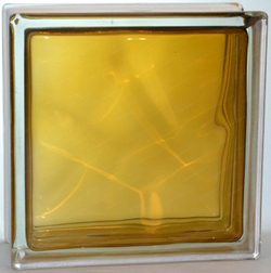 Стеклоблок полуматовый бронза волна (матовый с одной стороны) Vitrablok  19x19x8 окрашенный изнутри