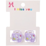 Заколки – крабы детские для волос 2шт на блистере «МАРЦИПАН», Пушистая лиса, 1,2см