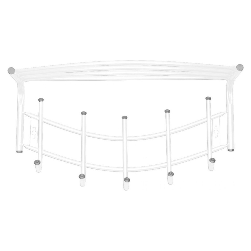 Вешалка настенная 5 крюч, с полкой, для одежды, 30х52.5х23.5 см, мет-л, Nika, ВНП4