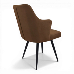 Стул поворотный "Хант 360" (арт. 345П), велюр Бренди В29 коричневый, ножки круглые черные.