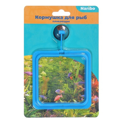 NARIBO Кормушка пластиковая на присоске квадратная