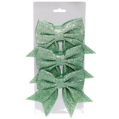 Бант на елку "Шик" 12*14 см (набор 3 шт), Мятный (Серпантин)