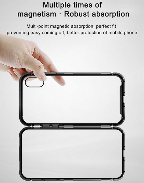 Чехол закаленное стекло с магнитной рамкой Baseus Magnetite Hardware (WIAPIPH61-CS01) для iPhone XR (6.1") Черный