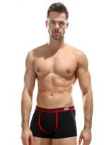 Мужские трусы-боксеры с контрастной тесьмой (Размер: XXL) (Цвет: черный)