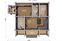 Проект Дома 72,30 кв. м из бруса Д-37