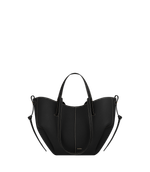 Сумка Polene Cyme Mini EDITION TEXTURED BLACK WITH ECRU STITCHING