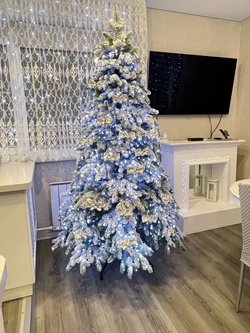 Ель Искусственная Царь елка Афродита флок 240 см