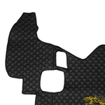 Ковры SCANIA 5 серии P (механика), (экокожа, черный, черный кант, желтая вышивка)