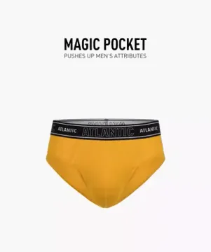 Мужские трусы слипы спорт Magic Pocket Atlantic MP-1569, желтые