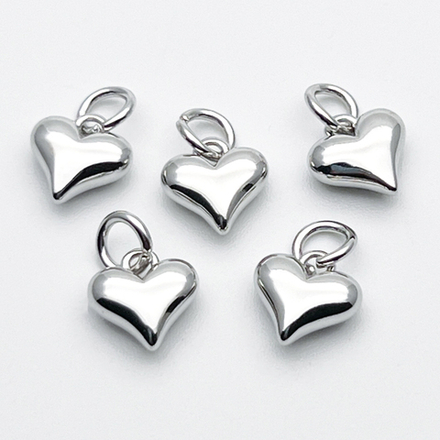 Подвеска Сердце, цвет серебро (родий), размер 8*8 мм, цена за 1 шт