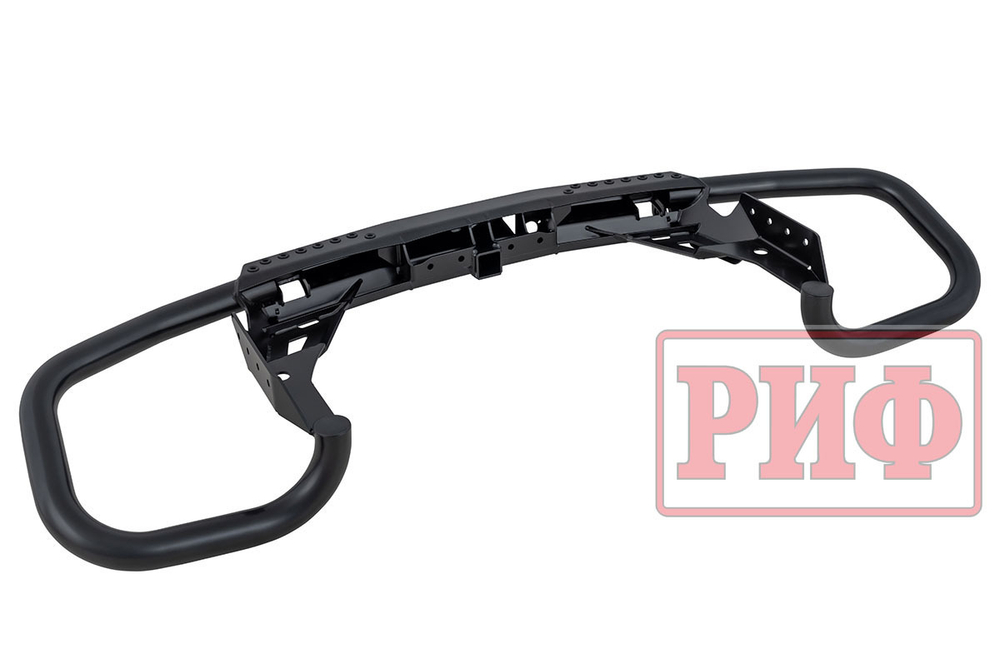 Бампер задний силовой/защита штатного бампера Nissan Patrol Y62 c квадратом под фаркоп РИФ