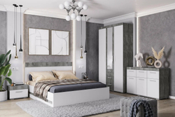 Комод Инстайл КМ-03, бетон/белый