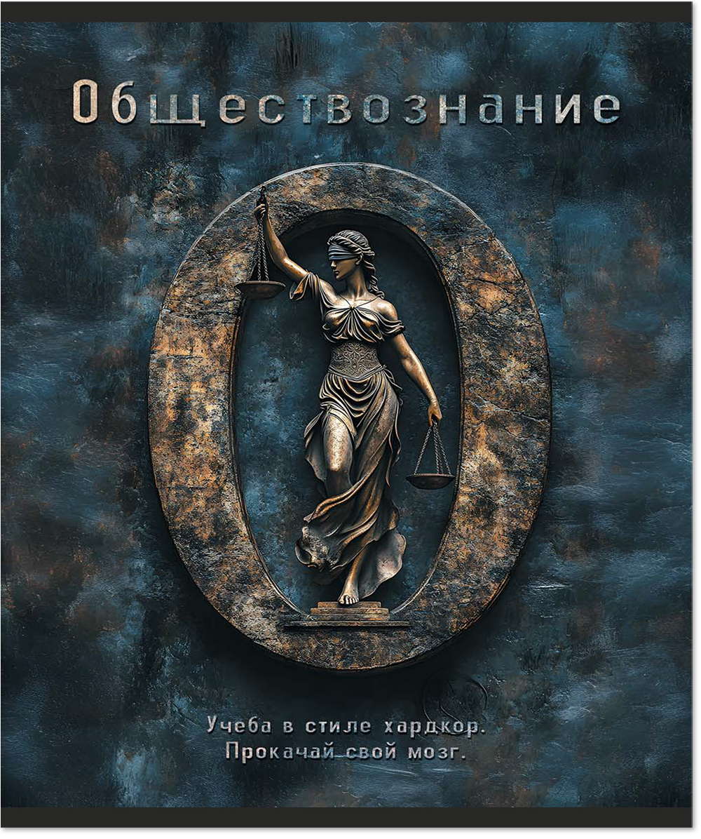 Тетрадь предметная 48 л., HARDCORE ОБЩЕСТВОЗНАНИЕ, клетка