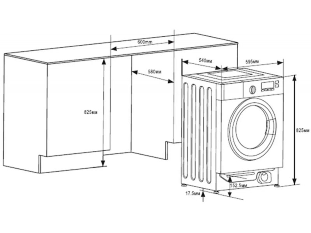 Встраиваемая стиральная машина Maunfeld MBWM148S