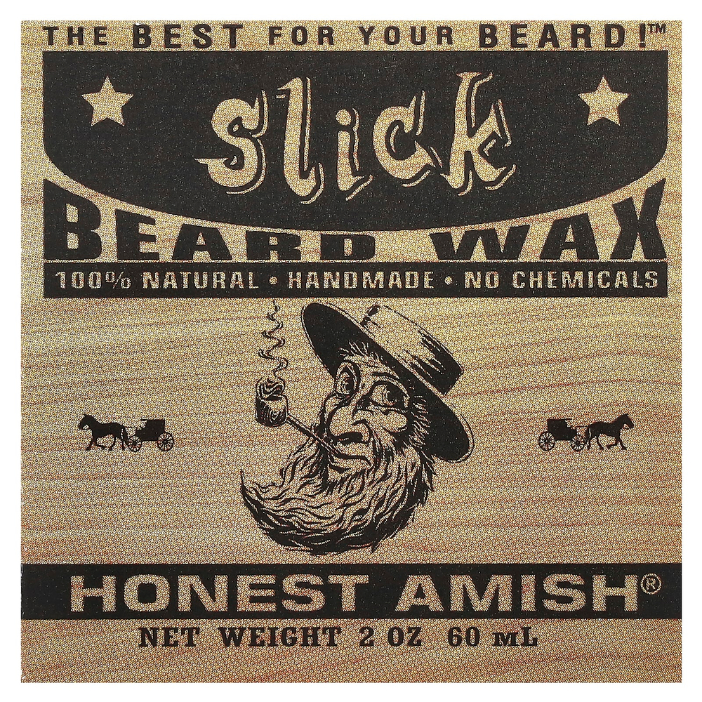Honest Amish, Slick Beard Wax, 60 мл (2 унции)