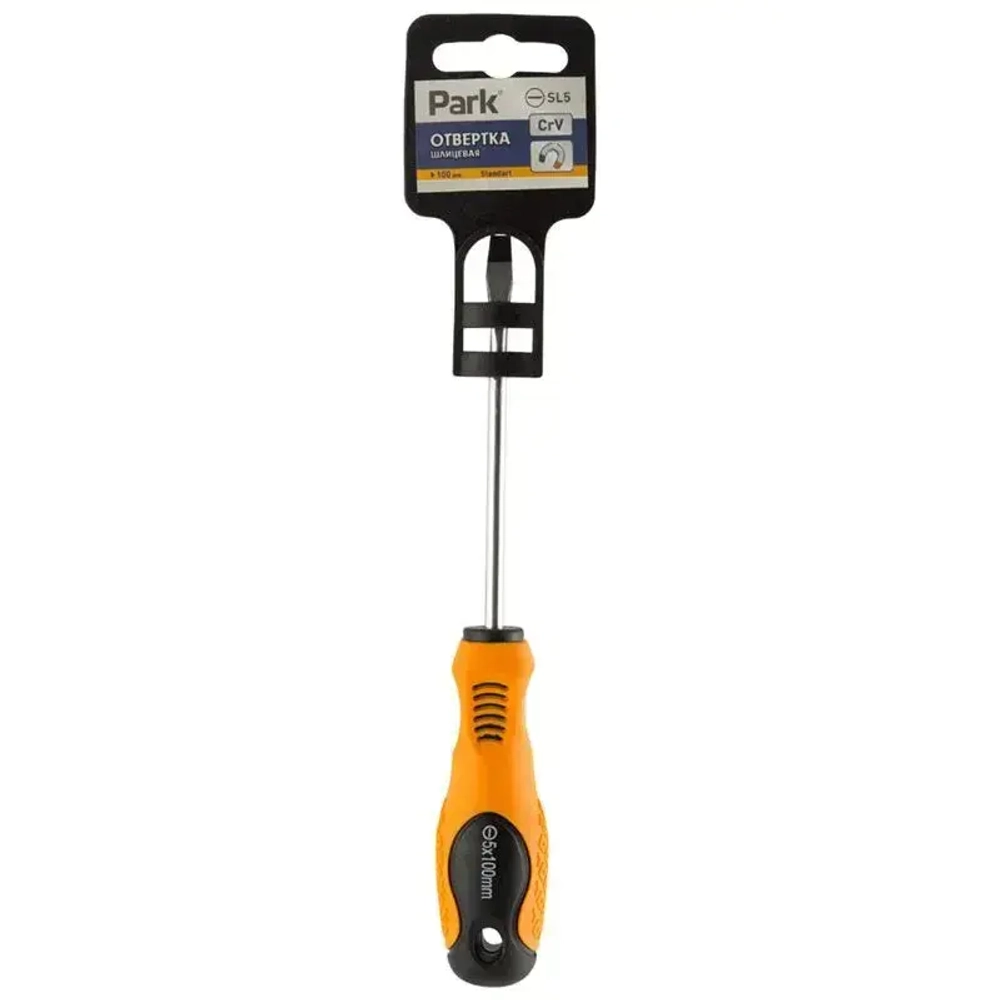 Отвертка Park Standart SL5см, двухкомпонентная рукоятка, шлицевая