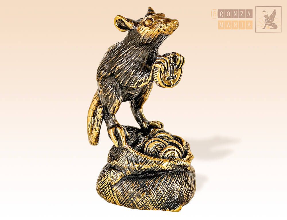 фигурка Крыса денежная на мешке