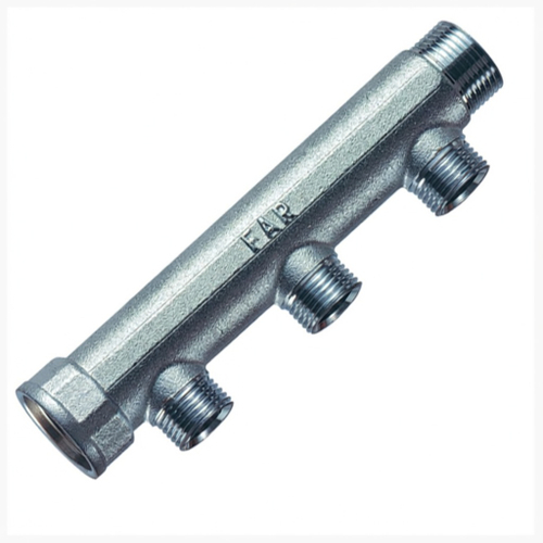 Коллектор 3/4", ВР-НР, 3 отвода 1/2", НР, межосевое 50 мм FAR
