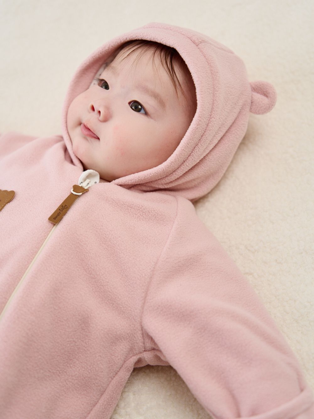 Комбинезон флисовый с закрытой ножкой "Роза" 0+