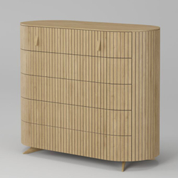 Комод 5 ящиков Эклипс (натуральный дуб), 126x107x54 см
