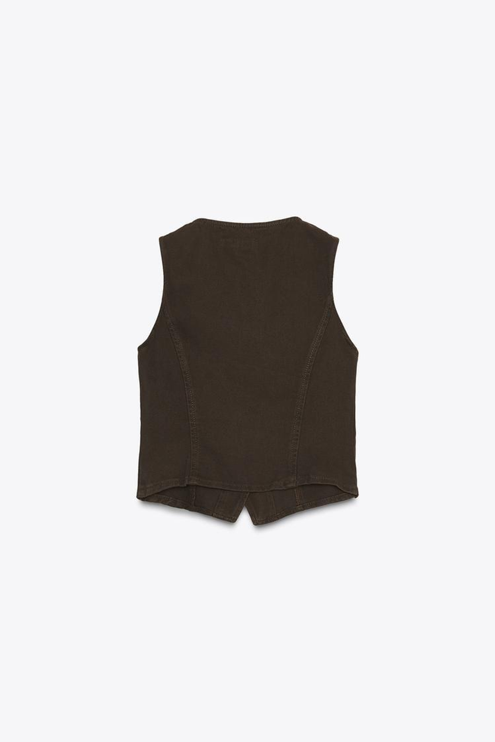 ZARA ДЖИНСОВЫЙ ЖИЛЕТ Z1975, КОРИЧНЕВЫЙ