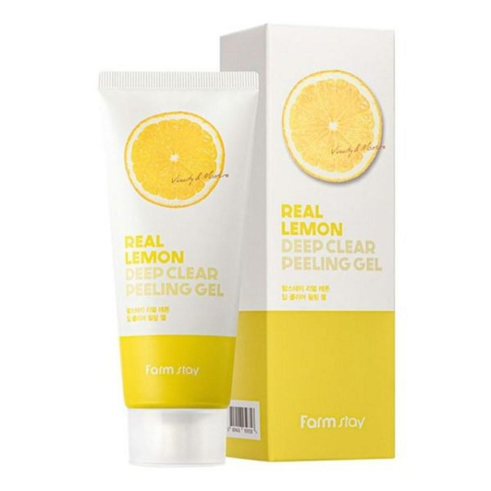 Гель отшелушивающий с экстрактом лимона 100 мл FarmStay Real Lemon Deep Clear Peeling Gel