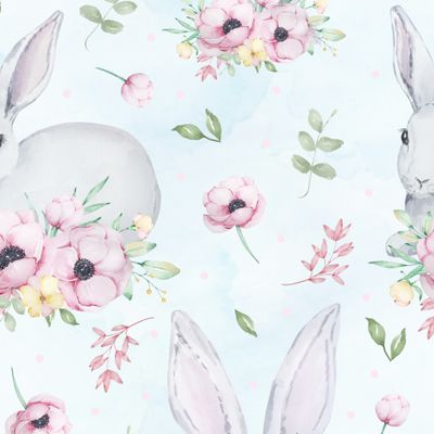 Кролики в цветах