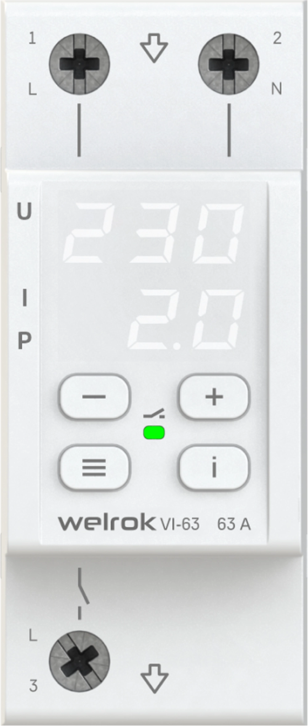 Реле напряжения с контролем тока Welrok VI-63