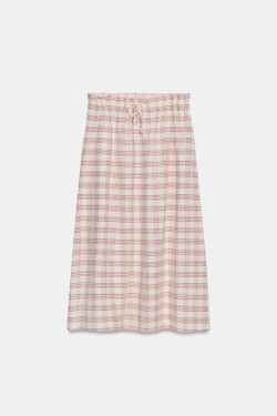 ZARA ЮБКА МИДИ В КЛЕТКУ — ZW COLLECTION, РАЗНОЦВЕТНЫЙ