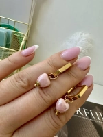 Серьги сердце конго с подвесками из керамики