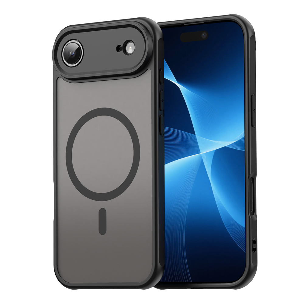 Полупрозрачный матовый чехол с MagSafe для iPhone Air, боковые рамки черного цвета